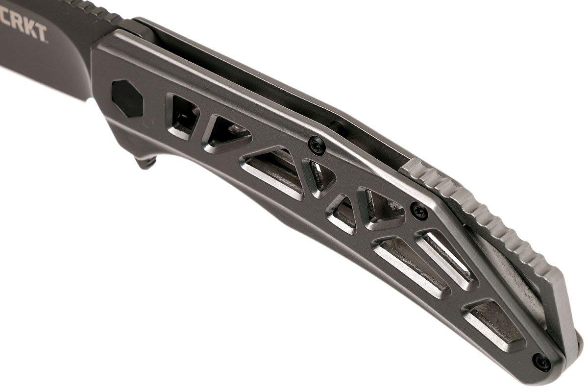 CRKT Gusset K330GGP Grey Plain Edge pocket knife, Ken Onion design