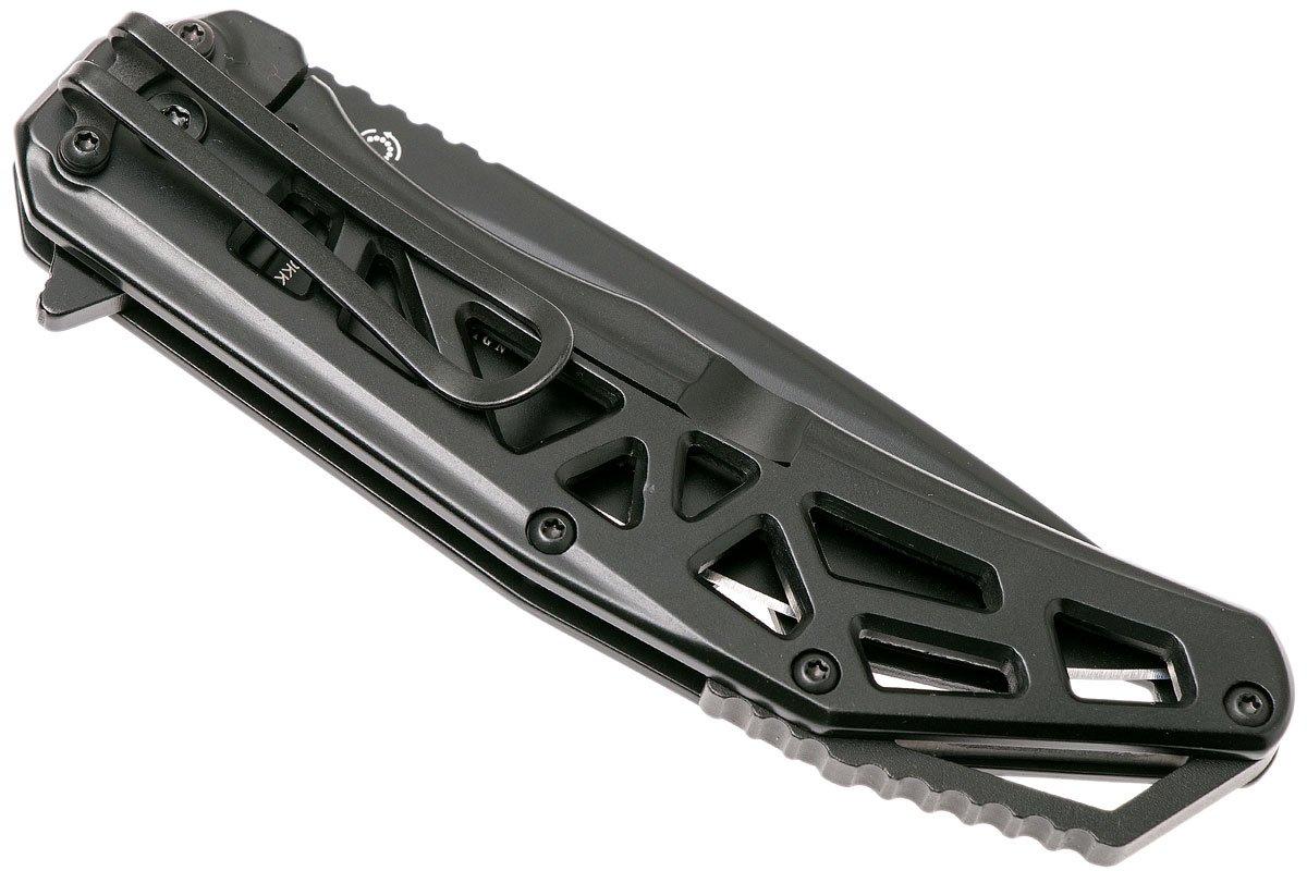 CRKT Gusset K330KKS Black Serrated pocket knife, Ken Onion design