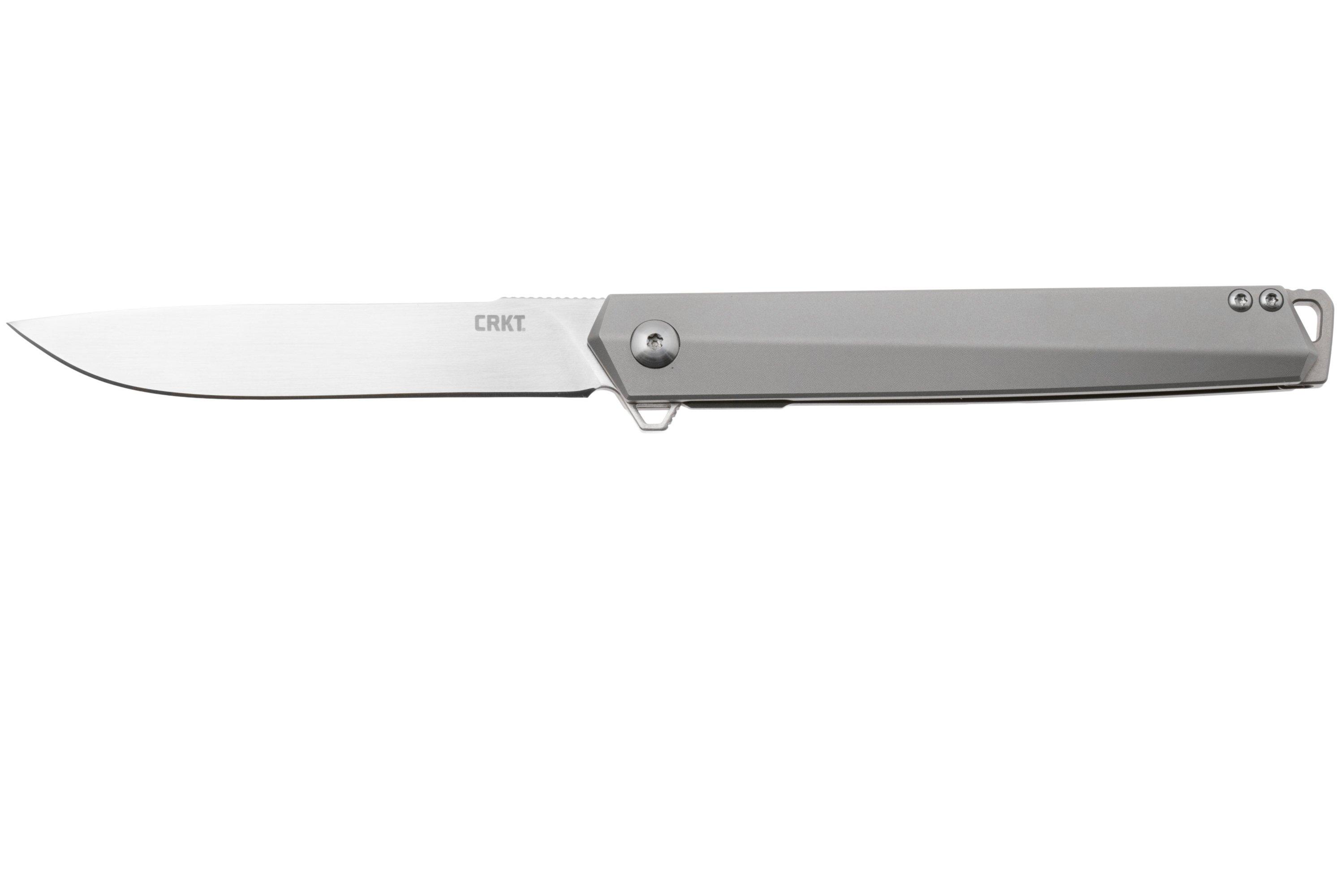 CRKT Stylus K830TXP, Satin S35VN, Grey Titanium pocket knife, Ken