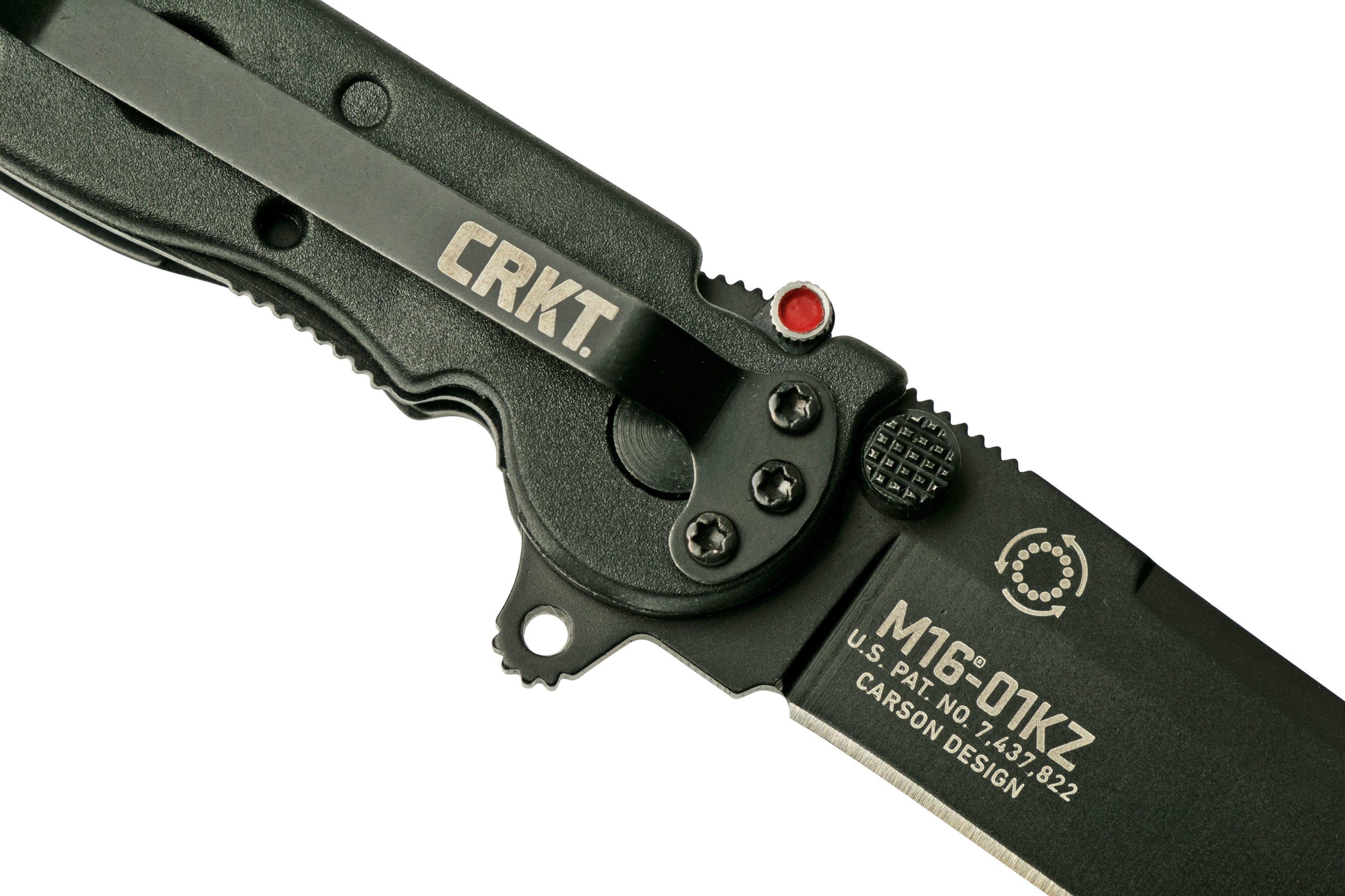 CRKT M16, Spear Point, Blackwashed M16-01KZ pocket knife ...