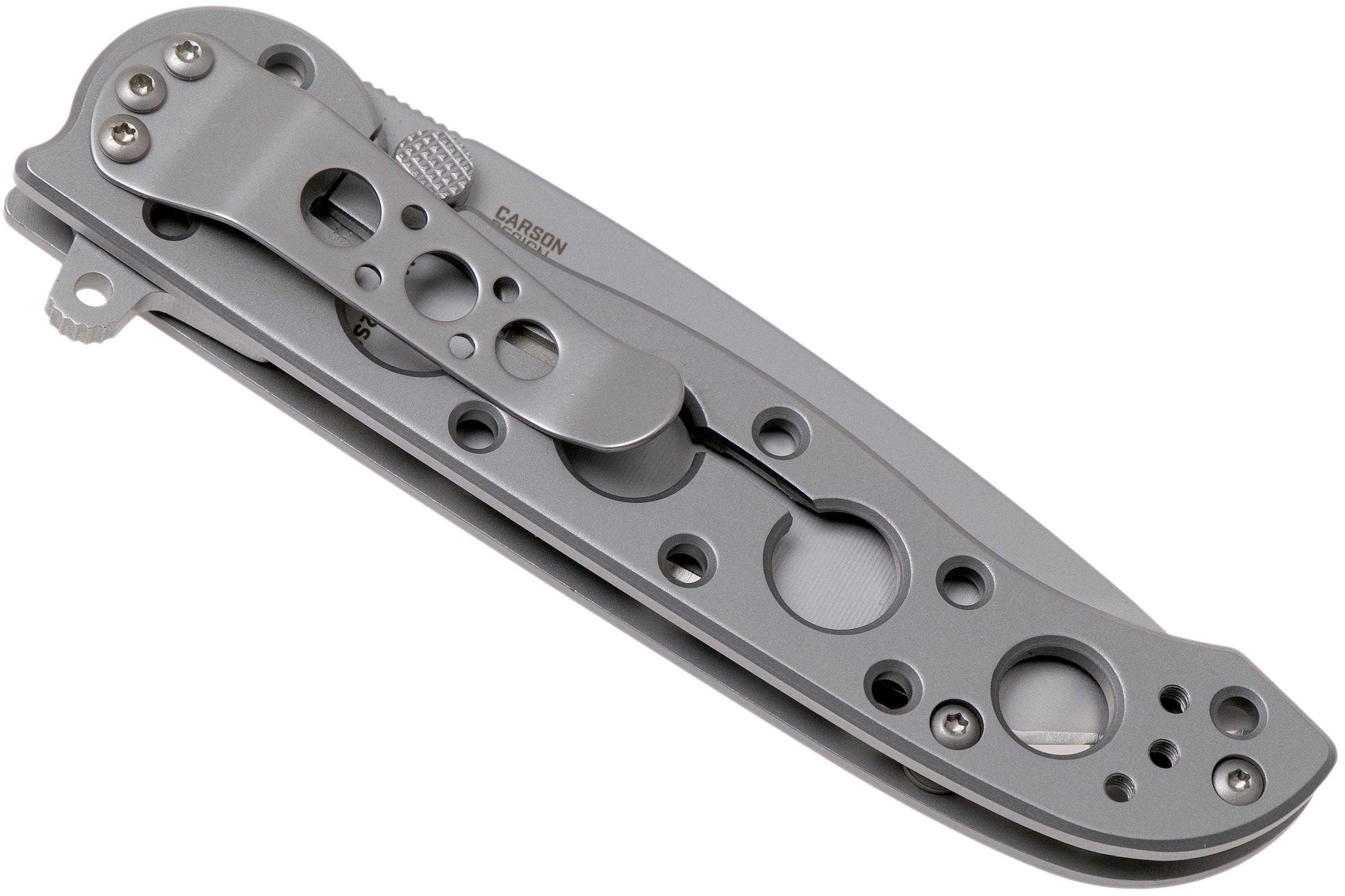 CRKT M1602SS Silver pocket knife, Kit Carson design Advantageously