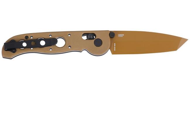 Obraz dla Nóż składany CRKT M16 Crossbar Lock Tanto M16-02XD Desert Tan EDP D2, Desert Tan Grivory, projekt Kit Carson
