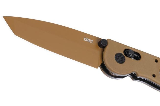 Obraz dla Nóż składany CRKT M16 Crossbar Lock Tanto M16-02XD Desert Tan EDP D2, Desert Tan Grivory, projekt Kit Carson