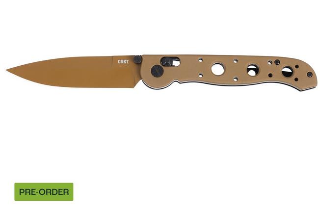 Obraz dla Nóż składany CRKT M16 Crossbar Lock Spear Point M16-03XD Desert Tan EDP D2, Desert Tan Grivory, projekt Kit Carson