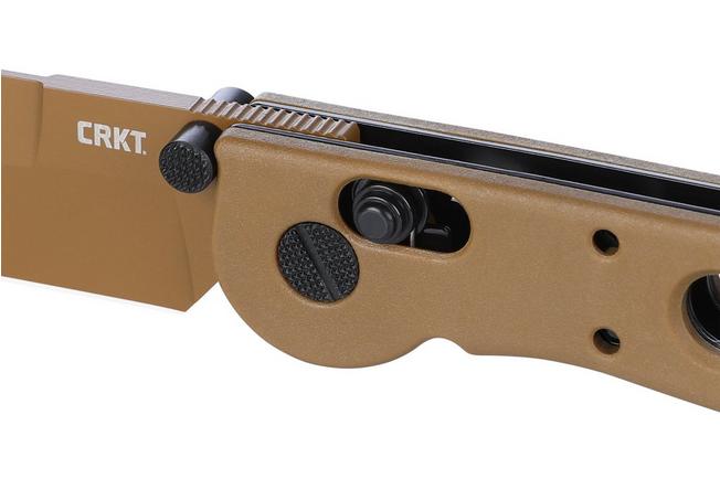 Obraz dla Nóż składany CRKT M16 Crossbar Lock Spear Point M16-03XD Desert Tan EDP D2, Desert Tan Grivory, projekt Kit Carson