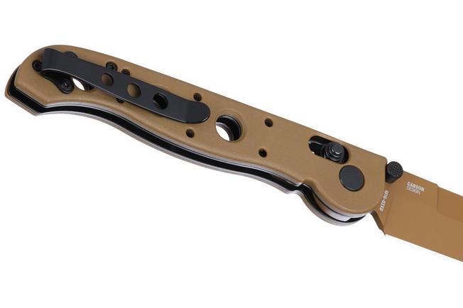 Obraz dla Nóż składany CRKT M16 Crossbar Lock Spear Point M16-03XD Desert Tan EDP D2, Desert Tan Grivory, projekt Kit Carson