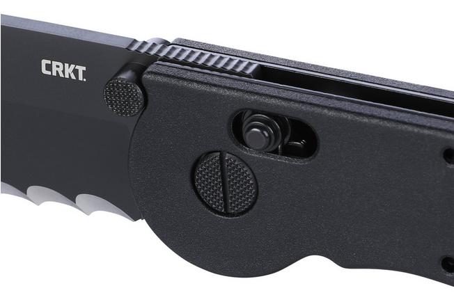 Obraz dla Nóż składany CRKT M16 Crossbar Lock Tanto Veff Serrations M16-14XK Black EDP D2, Black Grivory, projekt Kit Carson