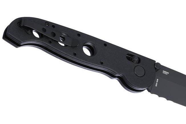 Obraz dla Nóż składany CRKT M16 Crossbar Lock Tanto Veff Serrations M16-14XK Black EDP D2, Black Grivory, projekt Kit Carson