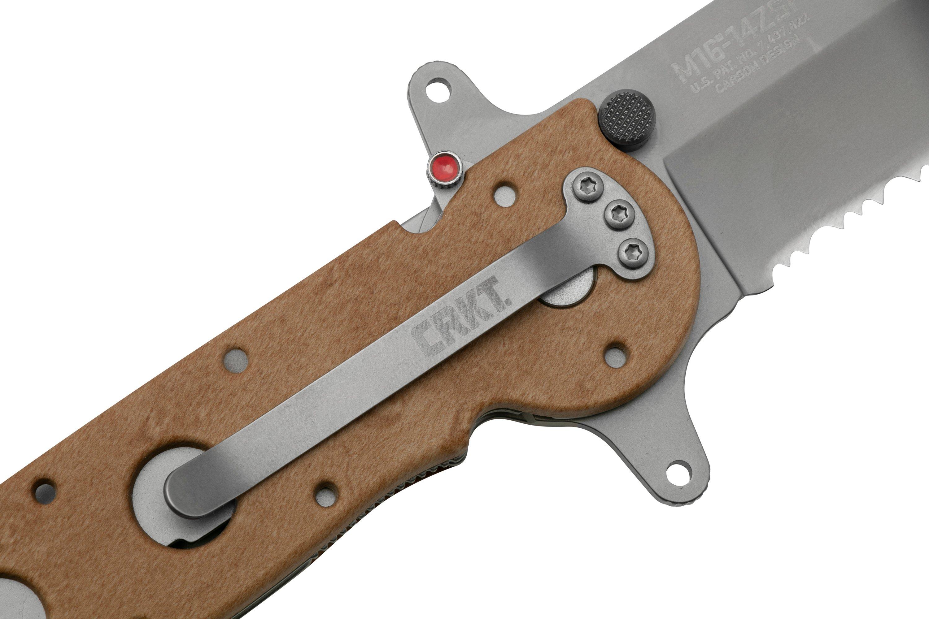 CRKT M16-14ZSF Desert FRN, Triple Point Serrations, pocket knife, Kit ...