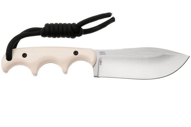 Image pour CRKT Minimalist Nessmuk 2375 Satin 12C27, Ivory Micarta, couteau de cou, Alan Folts design