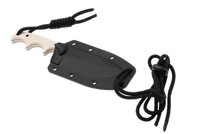 Image pour CRKT Minimalist Nessmuk 2375 Satin 12C27, Ivory Micarta, couteau de cou, Alan Folts design
