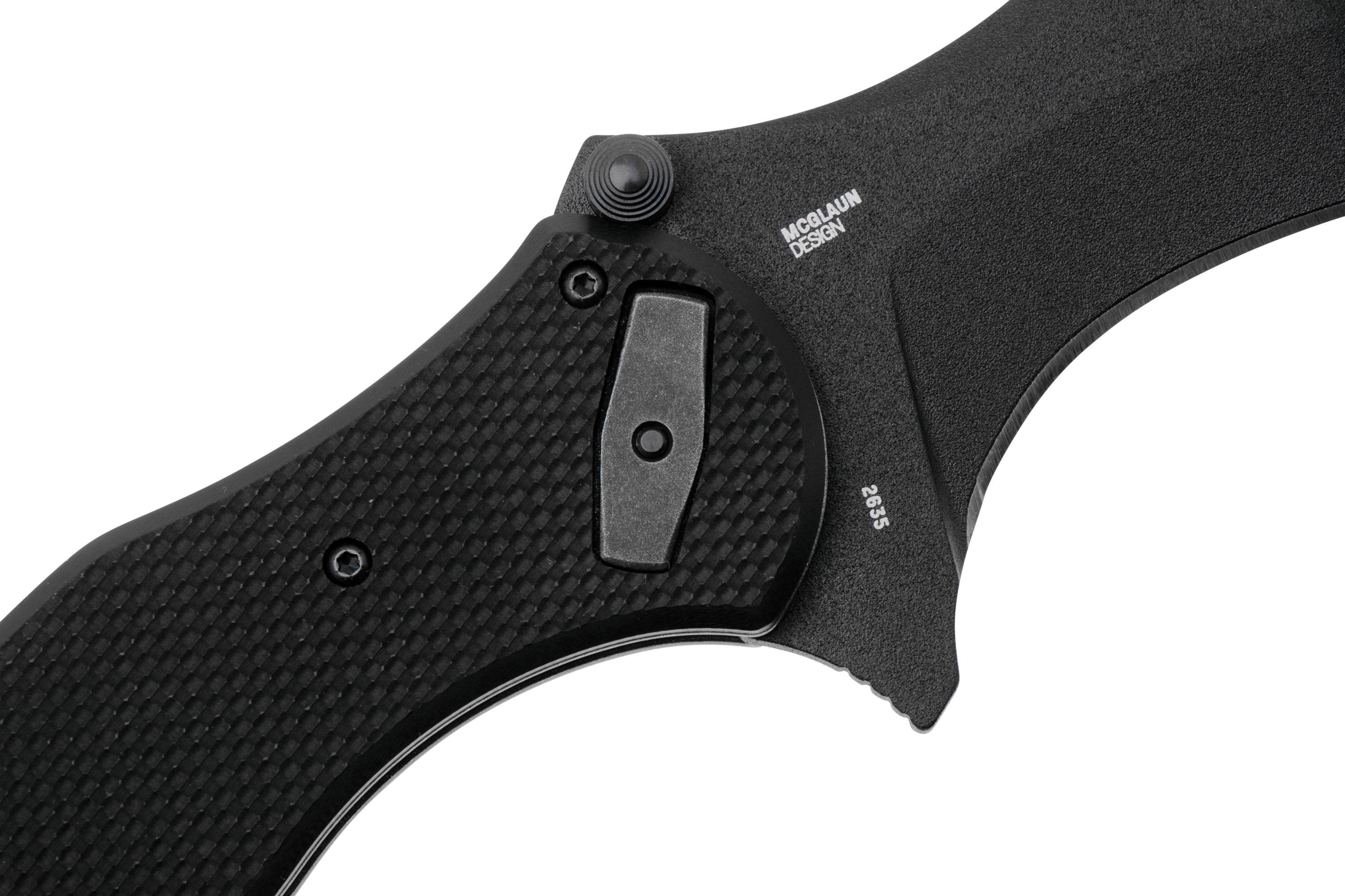 CRKT Du Hoc Deadbolt 2635 Black Powder Coat D2, Black G10, Karambit ...