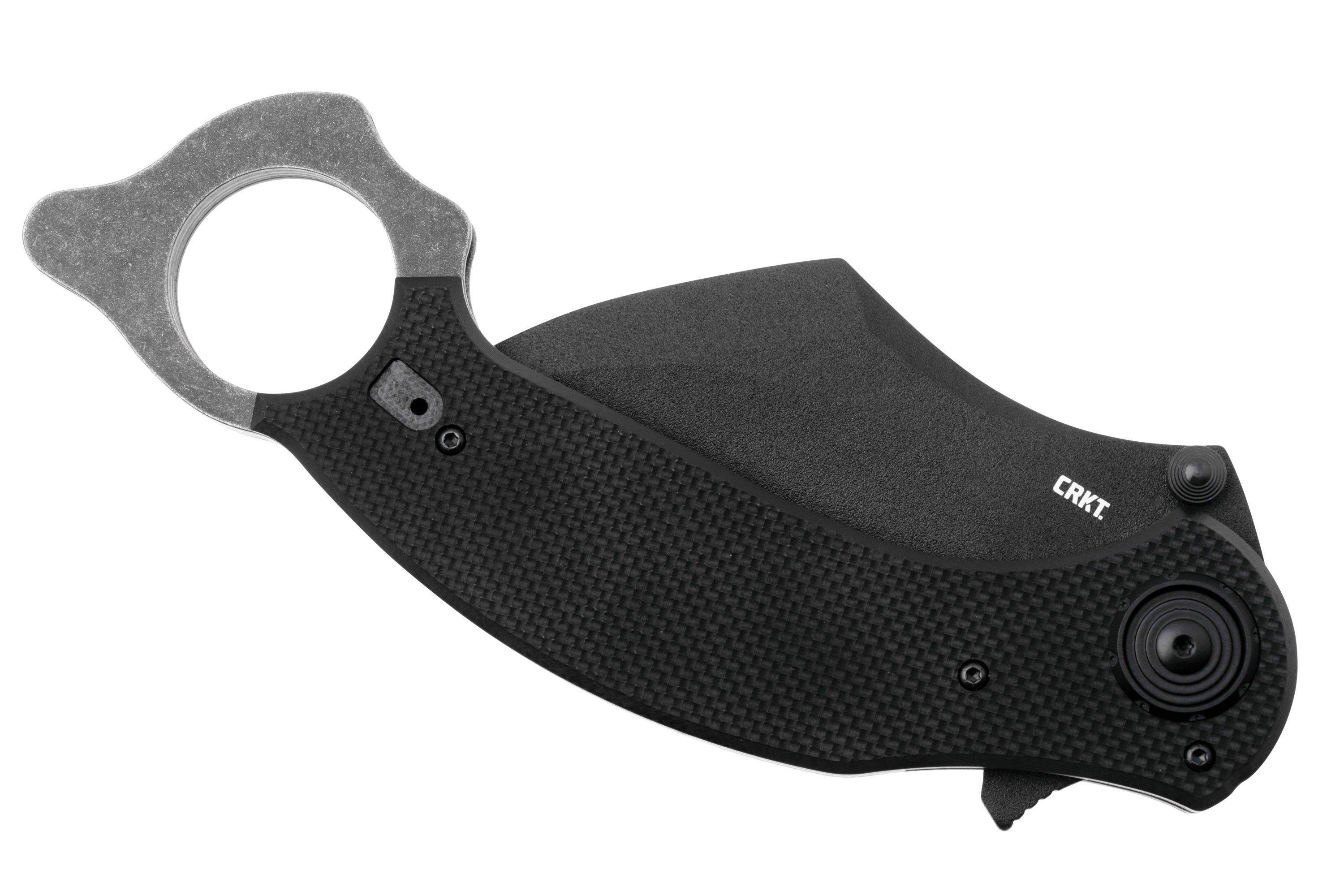 CRKT Du Hoc Deadbolt 2635 Black Powder Coat D2, Black G10, Karambit ...