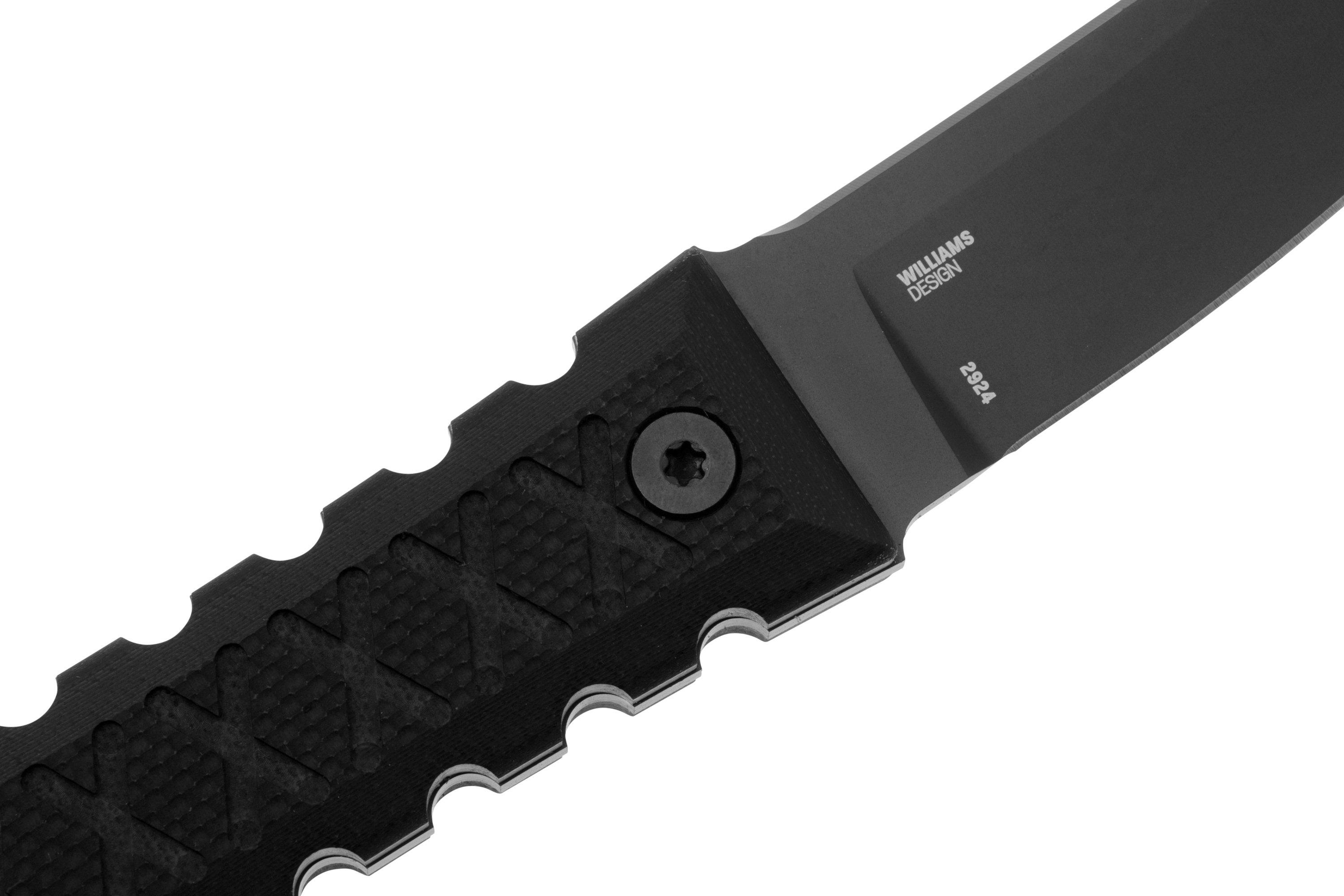 Netherworld ブラックメタル　blackl CRKT HZ4 2924 Black Titanium Nitride SK-5, Black G10, vaststaand