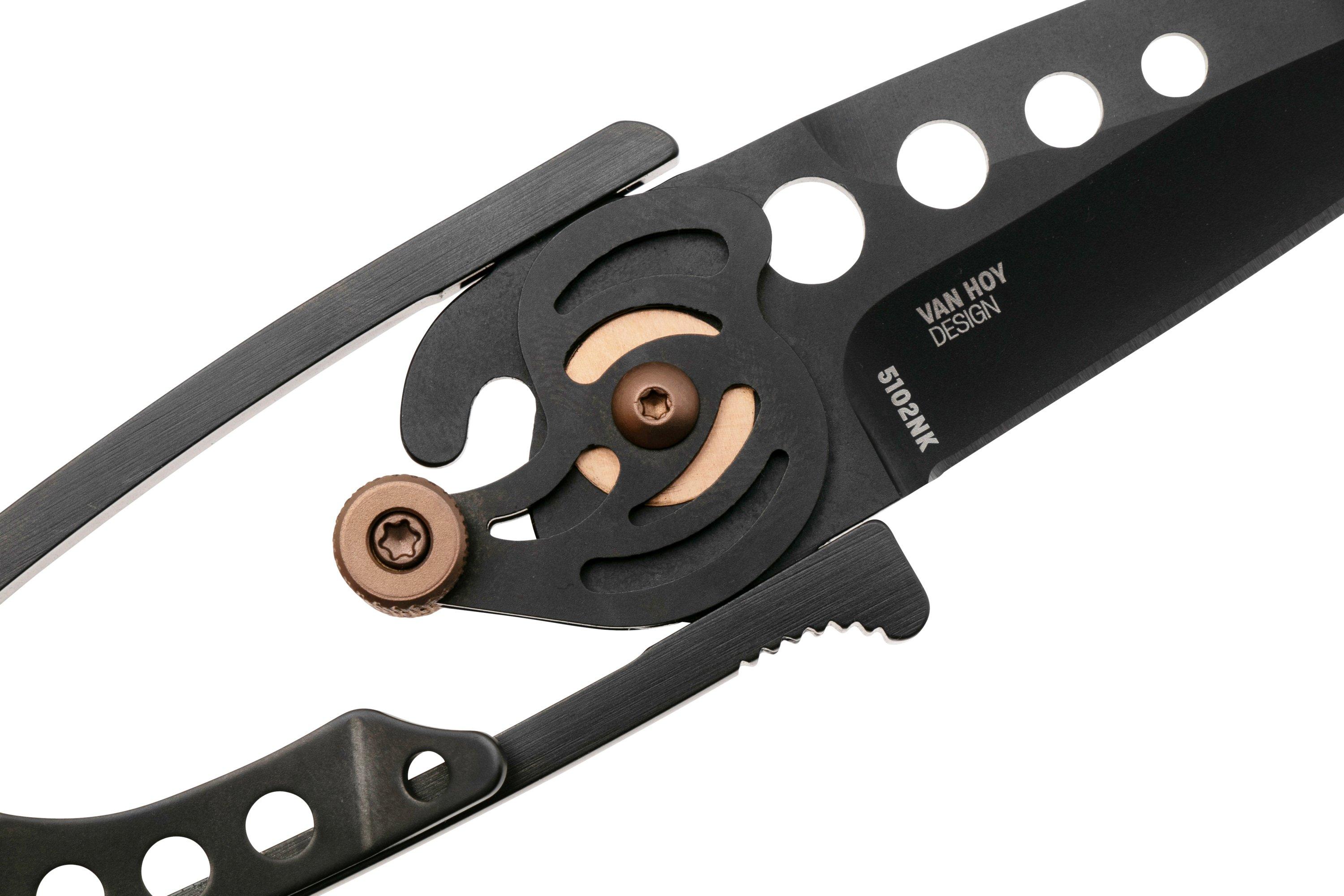 CRKT Snap Lock Black 5102NK Black Titanium Nitride 420J2, Black