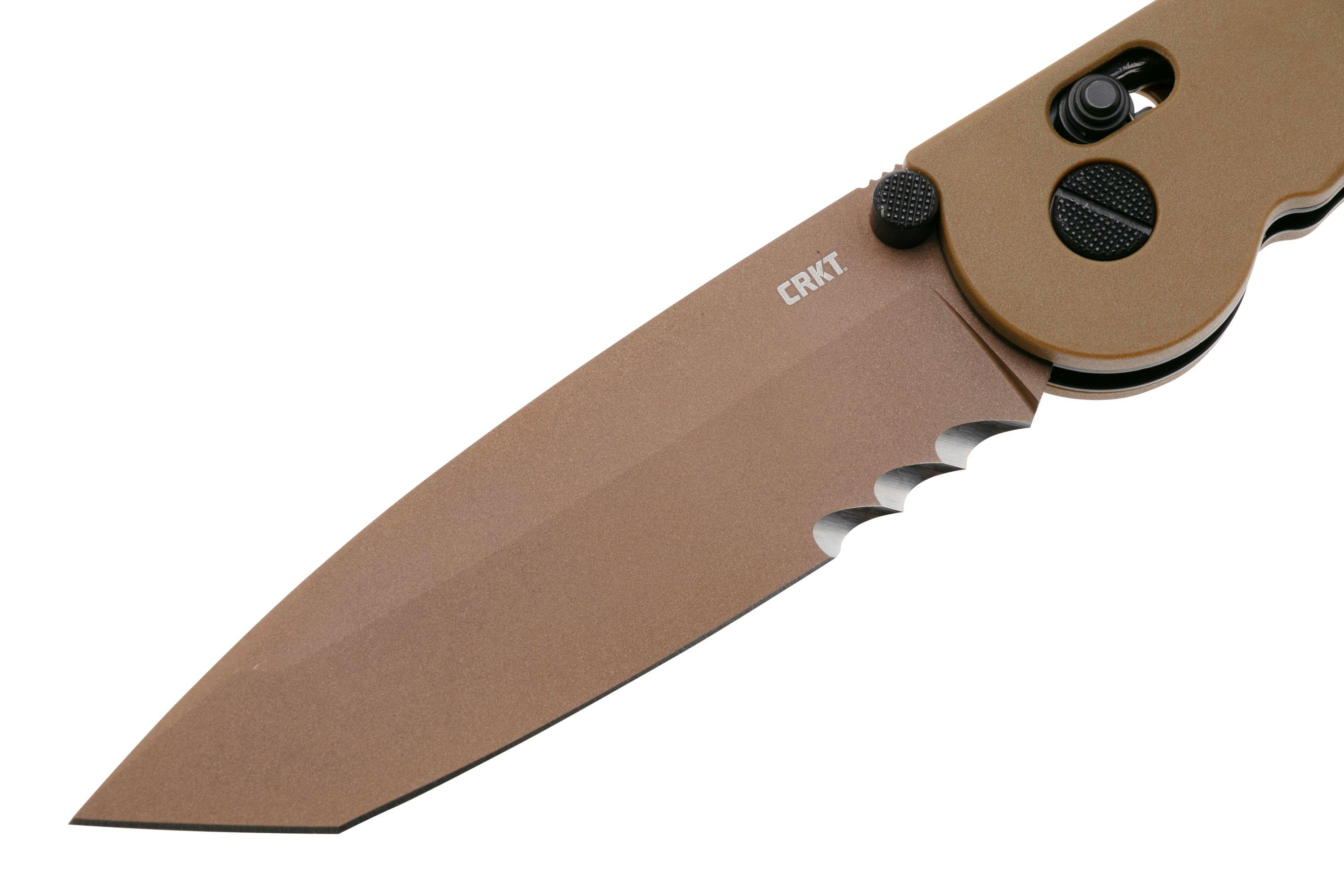 CRKT M16 Crossbar Lock Tanto Veff Serrations M16-14XD Desert Tan