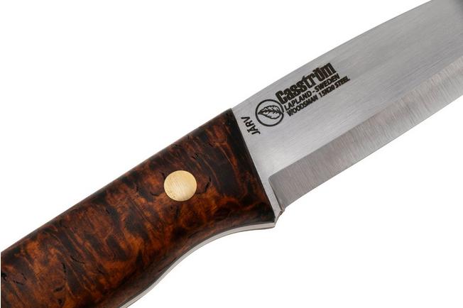 Afbeelding voor Casström Woodsman Järv 10870, Curly Birch Wood, bushcraftmes, Roger Harrington design