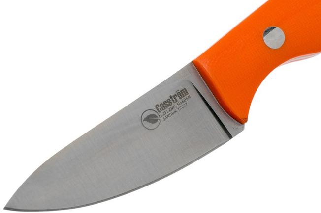 Casström No. 10 Swedish Forest Knife Orange G10, 14C28N Flat Grind