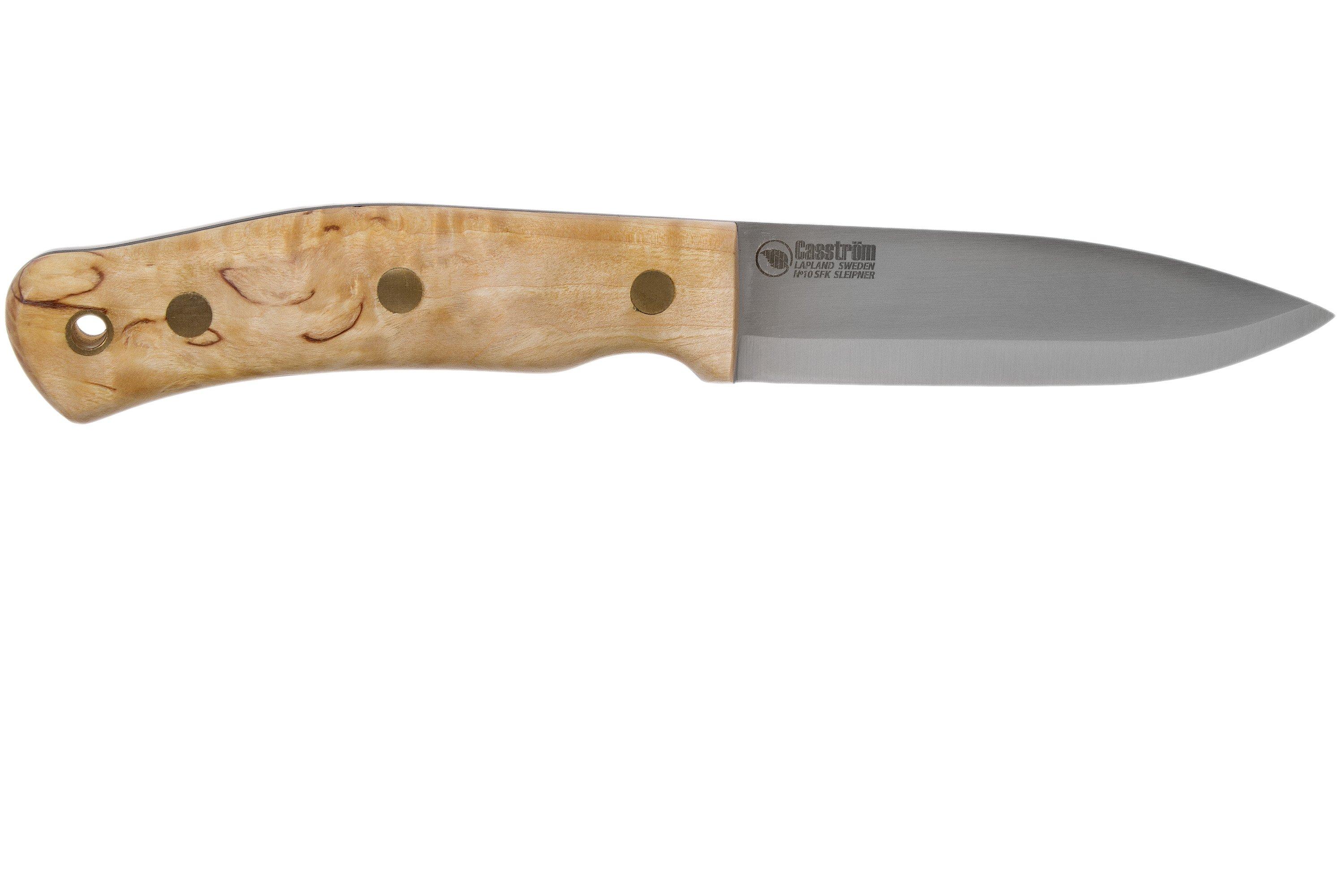 Casström No. 10 Swedish Forest Knife Curly Birch, Sleipner Scandi Grind  13104