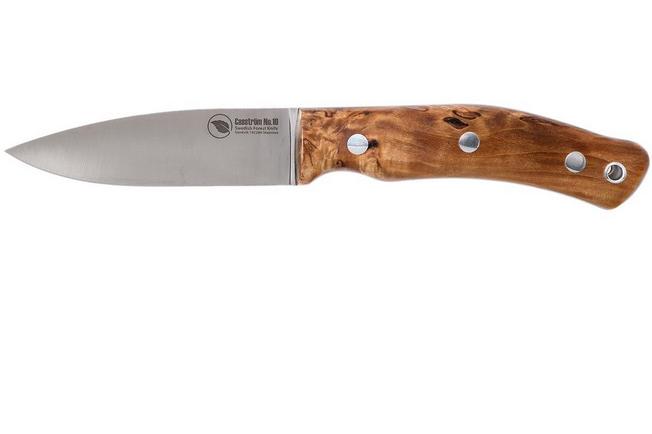 Casström No. 10 Swedish Forest Knife Curly Birch, 14C28N Flat