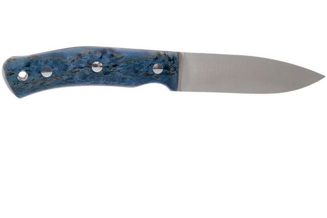 Casström No. 10 Swedish Forest Knife Blue Curly Birch, 14C28N Flat