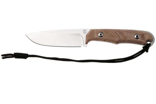 Afbeelding voor Chris Reeve Backpacker Drop Point BPR-1001 Stonewashed CPM MagnaCut, Natural Canvas Micarta, outdoormes