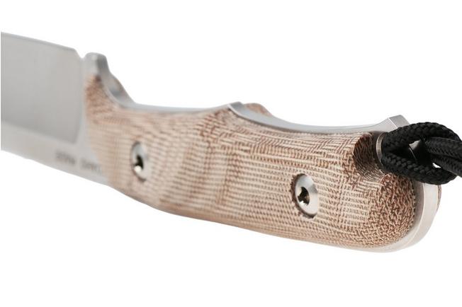 Afbeelding voor Chris Reeve Backpacker Drop Point BPR-1001 Stonewashed CPM MagnaCut, Natural Canvas Micarta, outdoormes