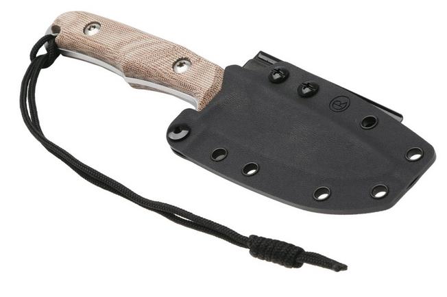 Afbeelding voor Chris Reeve Backpacker Drop Point BPR-1001 Stonewashed CPM MagnaCut, Natural Canvas Micarta, outdoormes