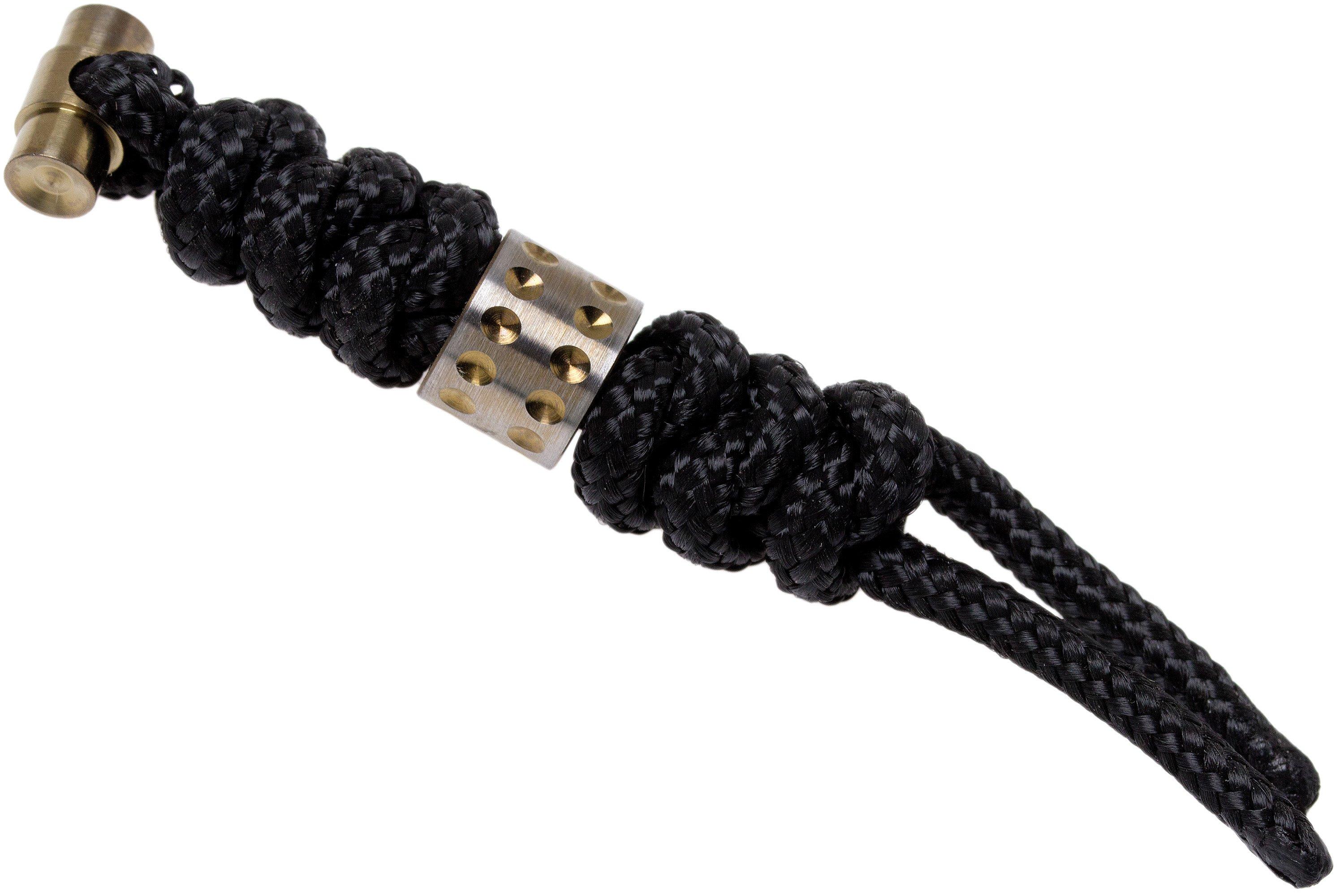 Chris Reeve Large Sebenza/Umnumzaan Lanyard with dot bead black/gold