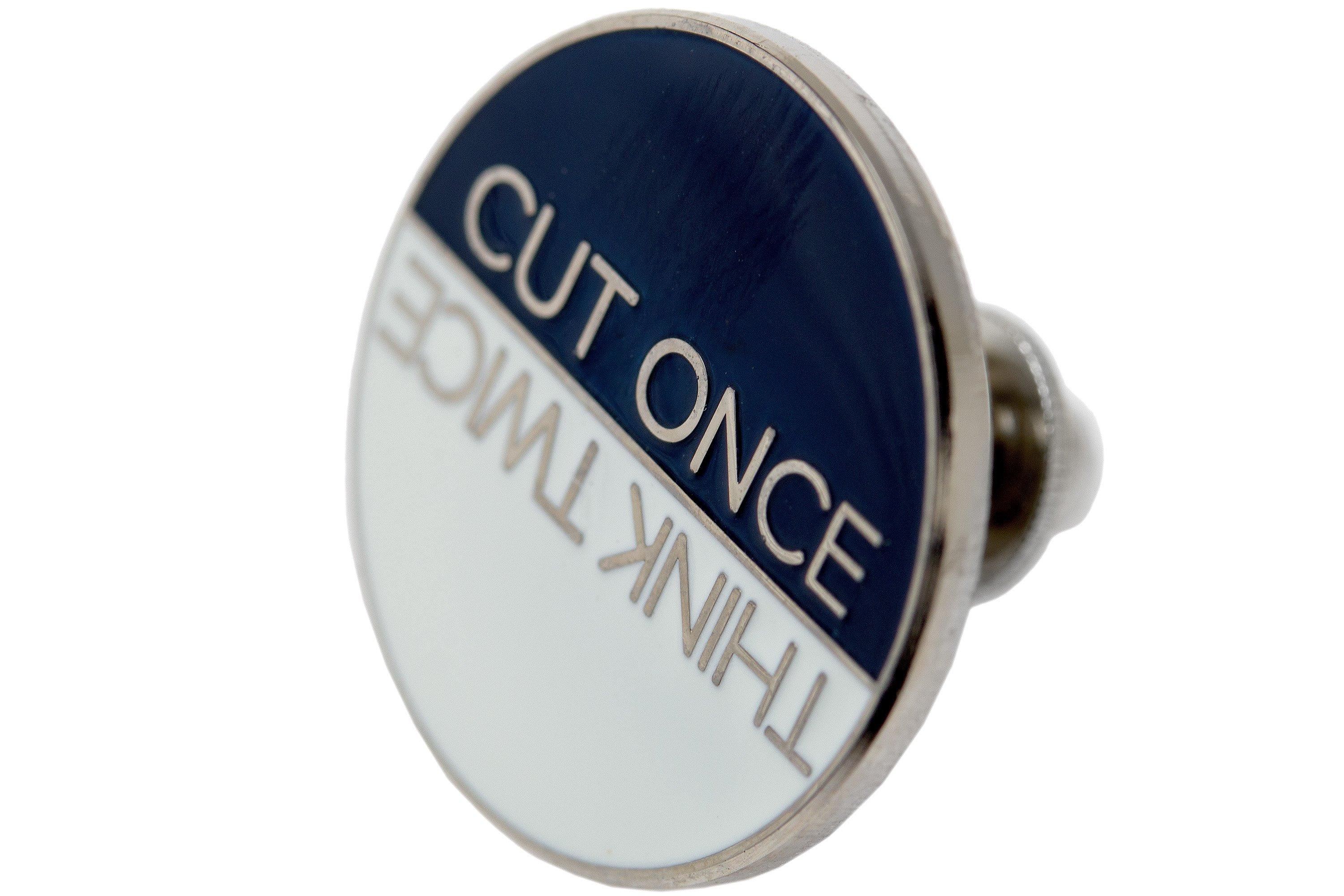 Chris Reeve Knives Lapel Pin, Think Twice Cut Once CRK2011