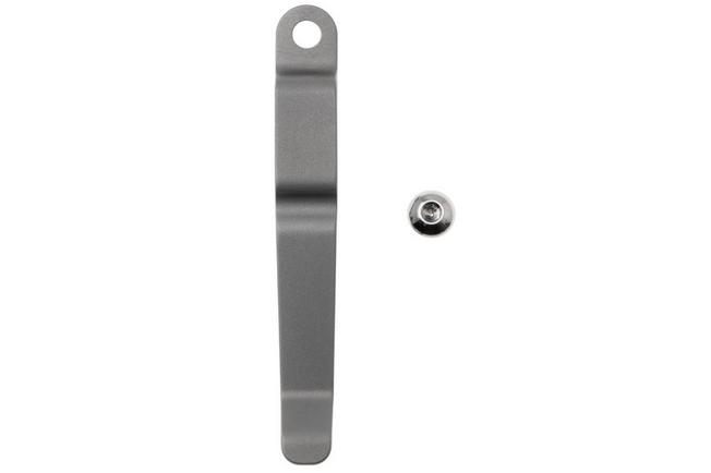 Afbeelding voor Chris Reeve Pocket Clip and Screw Kit Pocket Clip Small & Large Sebenza 21/31 en Umnumzaan CRK-5038 Glass Blasted Titanium