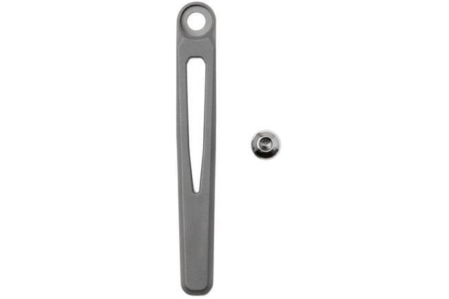 Afbeelding voor Chris Reeve MIM Pocket Clip and Screw Large & Small Sebenza 31 Umnumzaan CRK-5051 Glass Blasted Titanium Pocketclip