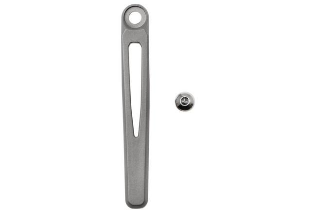 Afbeelding voor Chris Reeve MIM Pocket Clip and Screw Large & Small Inkosi CRK-5052 Glass Blasted Titanium Pocketclip