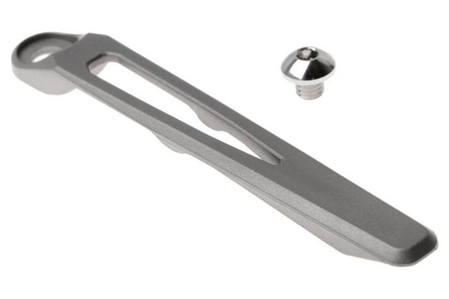 Afbeelding voor Chris Reeve MIM Pocket Clip and Screw Large & Small Inkosi CRK-5052 Glass Blasted Titanium Pocketclip
