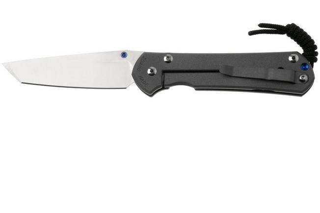 Afbeelding voor Chris Reeve Large Sebenza 31 L31-1011, Stonewashed CPM MagnaCut Tanto, Sand Blasted Titanium, linkshandig zakmes