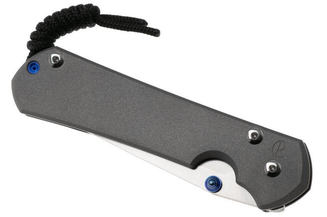 Afbeelding voor Chris Reeve Large Sebenza 31 L31-1011, Stonewashed CPM MagnaCut Tanto, Sand Blasted Titanium, linkshandig zakmes