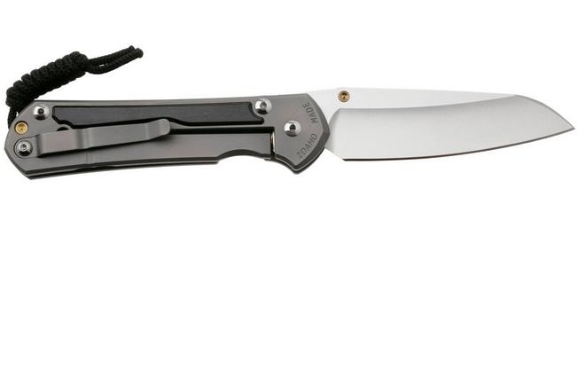 Afbeelding voor Chris Reeve Large Sebenza 31 Insingo L31-1124, Stonewashed CPM MagnaCut, Sand Blasted Titanium, Bog Oak Inlay zakmes