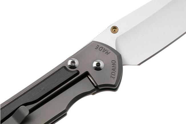 Afbeelding voor Chris Reeve Large Sebenza 31 Insingo L31-1124, Stonewashed CPM MagnaCut, Sand Blasted Titanium, Bog Oak Inlay zakmes
