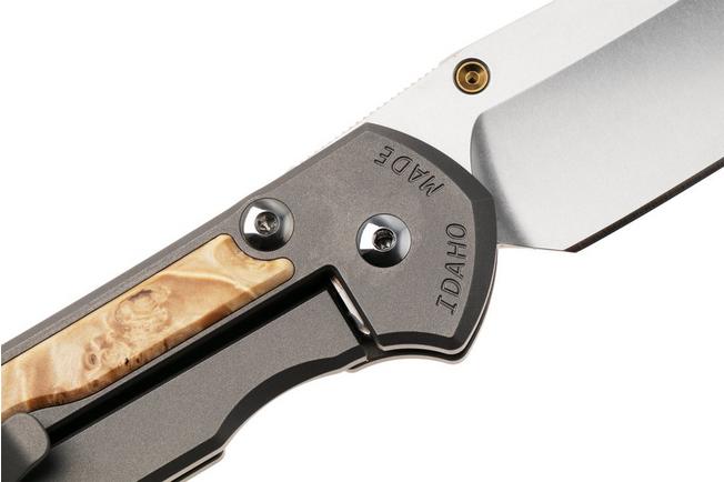 Bild für Chris Reeve Large Sebenza 31, L31-1126, Stonewashed CPM MagnaCut Insingo, Glass Blasted Titanium, Box Elder Inlay Taschenmesser