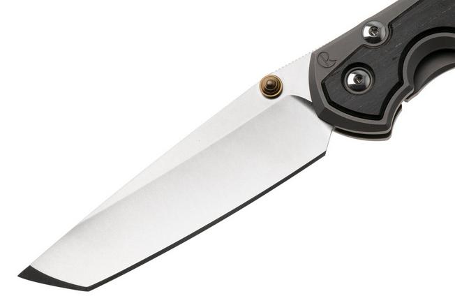 Afbeelding voor Chris Reeve Large Sebenza 31, L31-1130, Stonewashed MagnaCut Tanto, Glassblasted Titanium, Bog Oak Inlay zakmes