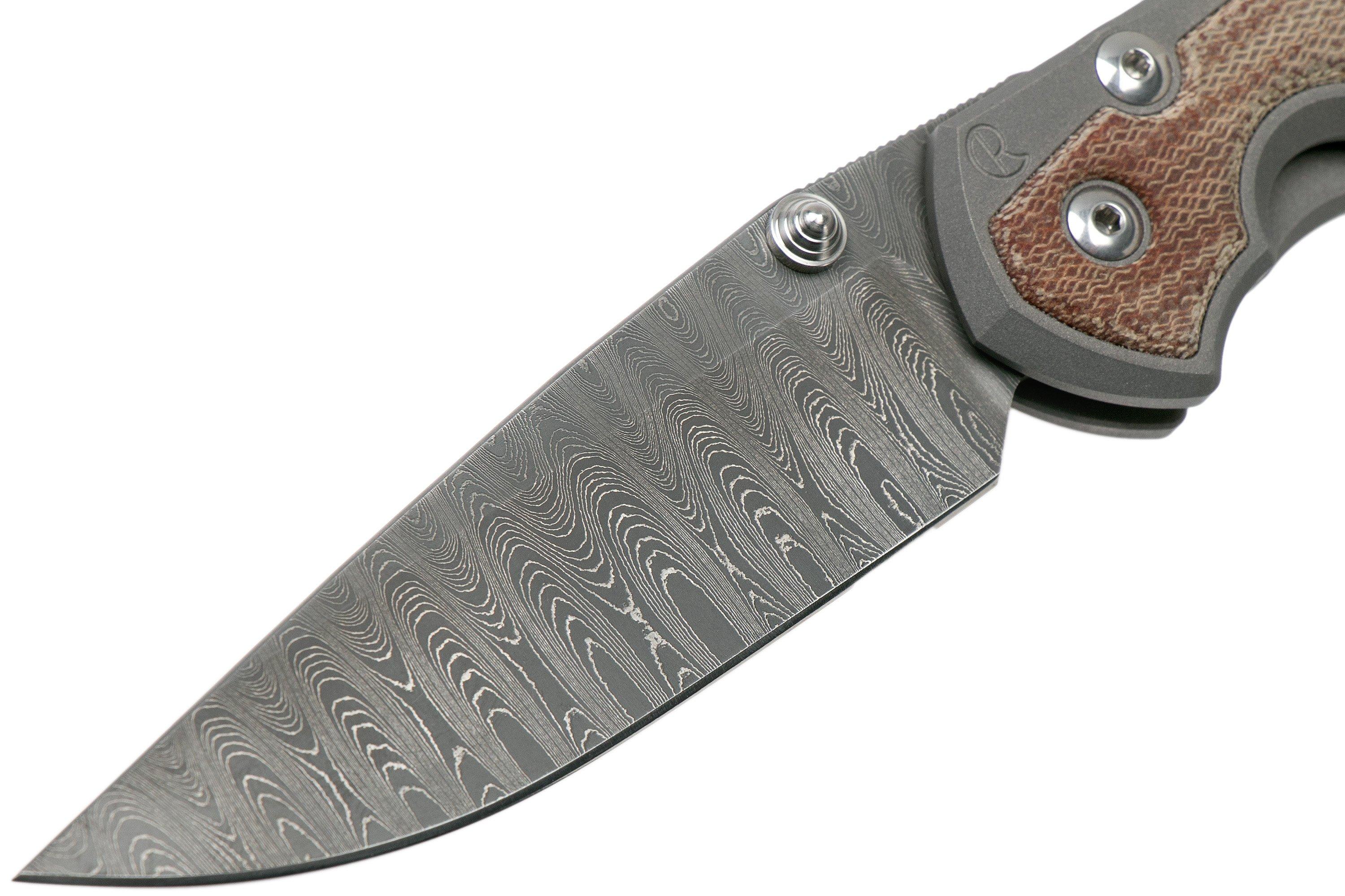 Chris Reeve Sebenza 31 Large Natural Micarta Ladder Damascus L311220