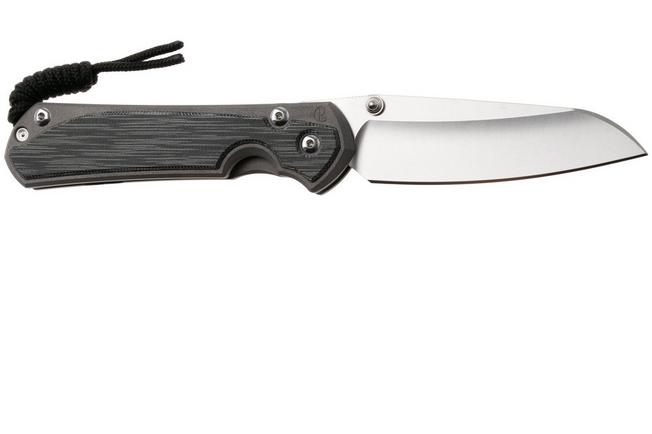 Afbeelding voor Chris Reeve Sebenza 31, L31-1221, Stonewashed CPM MagnaCut Insingo, Sandblasted Titanium, Black Canvas Micarta Inlay, linkshandig zakmes