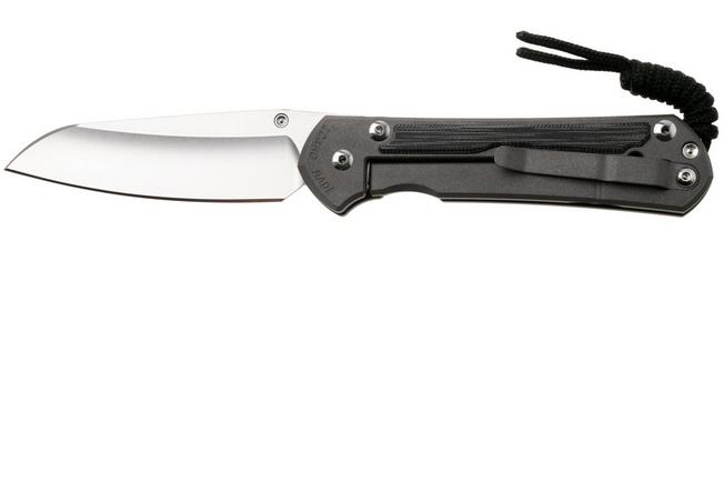 Afbeelding voor Chris Reeve Sebenza 31, L31-1221, Stonewashed CPM MagnaCut Insingo, Sandblasted Titanium, Black Canvas Micarta Inlay, linkshandig zakmes