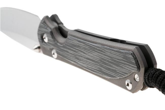 Afbeelding voor Chris Reeve Sebenza 31, L31-1221, Stonewashed CPM MagnaCut Insingo, Sandblasted Titanium, Black Canvas Micarta Inlay, linkshandig zakmes