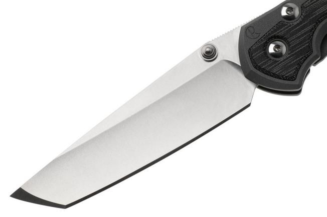 Afbeelding voor Chris Reeve Large Sebenza 31, L31-1228, Stonewashed CPM MagnaCut Tanto, Sandblasted Grey Titanium, Black Canvas Micarta Inlay zakmes