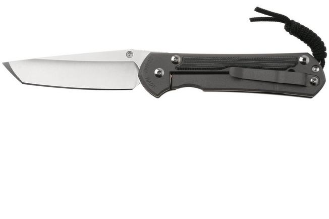 Bild für Chris Reeve Large Sebenza 31, L31-1229, Stonewashed MagnaCut Tanto, Sandblasted Titanium, Black Canvas Micarta Inlay, Taschenmesser Linkshänder