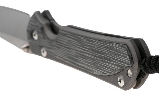 Bild für Chris Reeve Large Sebenza 31, L31-1229, Stonewashed MagnaCut Tanto, Sandblasted Titanium, Black Canvas Micarta Inlay, Taschenmesser Linkshänder