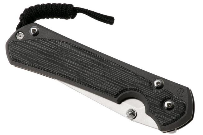 Bild für Chris Reeve Large Sebenza 31, L31-1229, Stonewashed MagnaCut Tanto, Sandblasted Titanium, Black Canvas Micarta Inlay, Taschenmesser Linkshänder