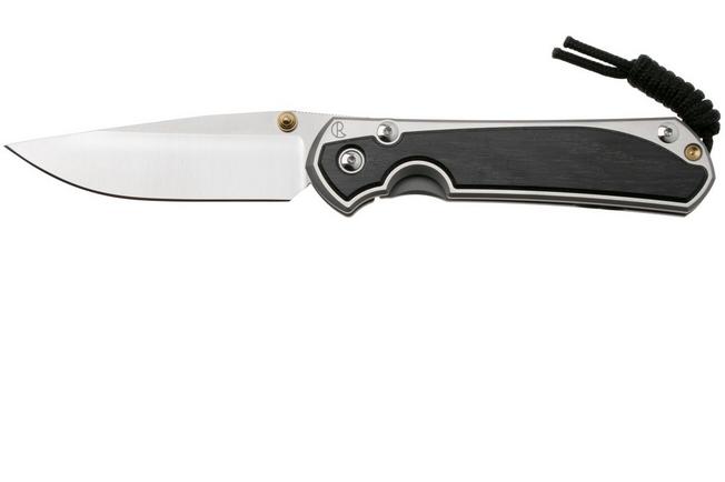 Afbeelding voor Chris Reeve Large Sebenza 31 L31-1620, Satin CPM MagnaCut, Polished Titanium, Bog Oak Inlay zakmes