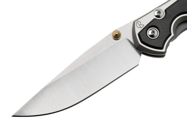 Afbeelding voor Chris Reeve Large Sebenza 31 L31-1620, Satin CPM MagnaCut, Polished Titanium, Bog Oak Inlay zakmes